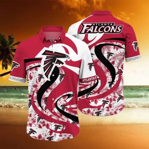 NFL Atlanta Falcons Hawaiian Shirt Tropical Flower Summer Aloha Beach Gift For Him