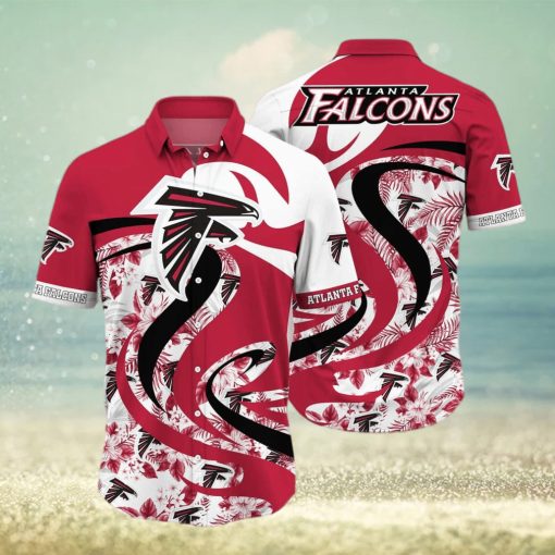 NFL Atlanta Falcons Hawaiian Shirt Tropical Flower Summer Aloha Beach Gift For Him