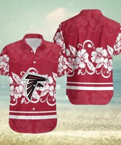 NFL Atlanta Falcons Hawaiian Shirt White Hibiscus Flowers Trendy Summer Gift