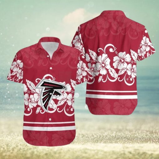 NFL Atlanta Falcons Hawaiian Shirt White Hibiscus Flowers Trendy Summer Gift