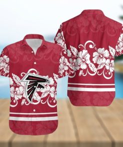 NFL Atlanta Falcons Hawaiian Shirt White Hibiscus Flowers Trendy Summer Gift