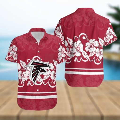 NFL Atlanta Falcons Hawaiian Shirt White Hibiscus Flowers Trendy Summer Gift