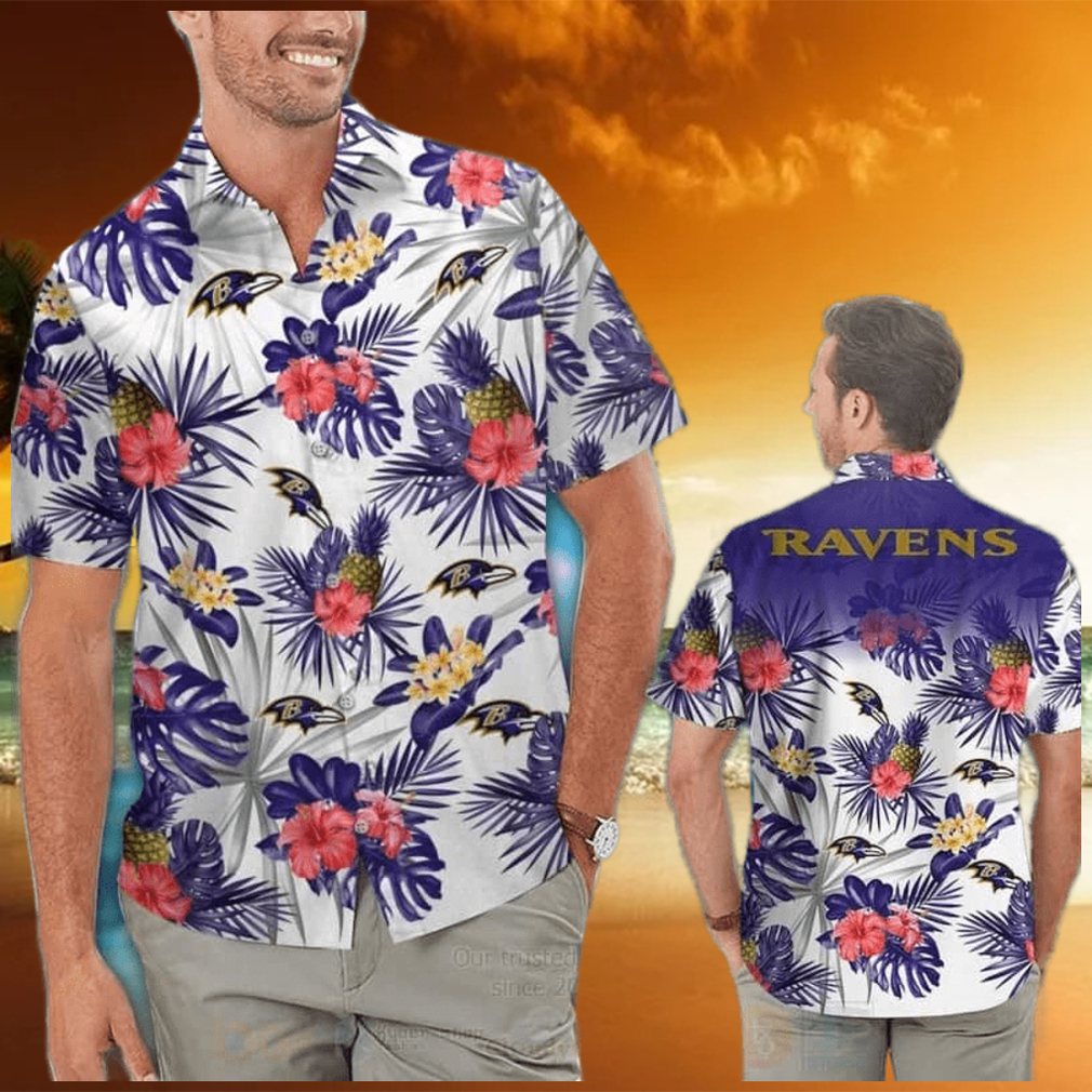 Baltimore Ravens NFL Flower Hawaiian Shirt Ideal Gift For Men And