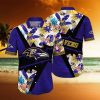 Summer Aloha Dachshund Funny Hawaiian Shirt Palm Leaves Pattern On Dark Theme