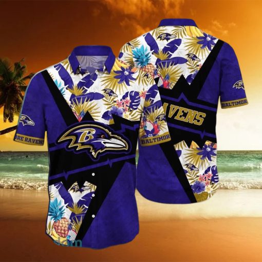 NFL Baltimore Ravens Hawaiian Shirt Practical Beach Gift For Him