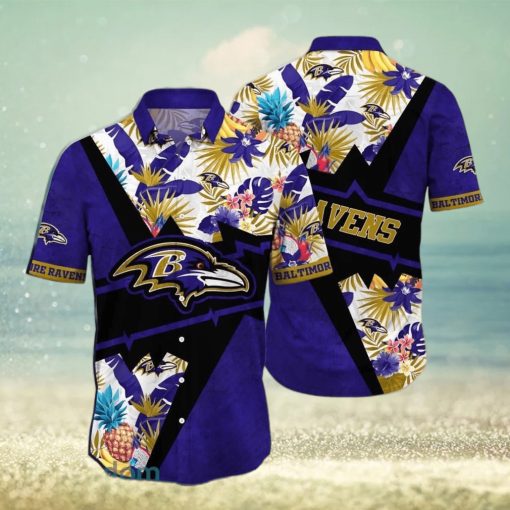 NFL Baltimore Ravens Hawaiian Shirt Practical Beach Gift For Him