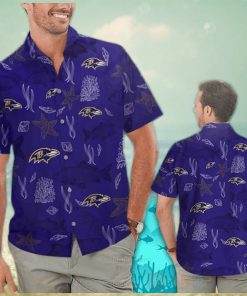 NFL Baltimore Ravens Hawaiian Shirt Sea Life Pattern Beach Gift For Him