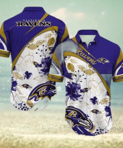 Nfl Baltimore Ravens Purple Gold Trendy Hawaiian Shirt Aloha Shirt