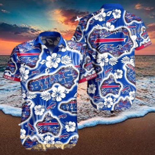 NFL Buffalo Bills Hawaiian Shirt Hibiscus Flowers Pattern