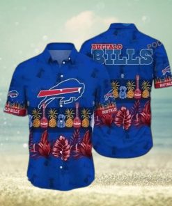 NFL Buffalo Bills Hawaiian Shirt Pineapple Guitar Tropical Palm Leaves