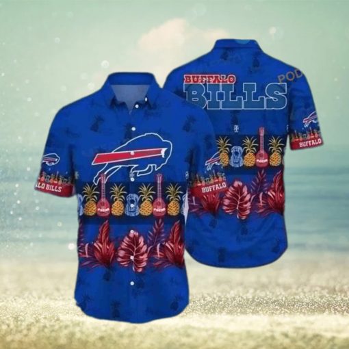 NFL Buffalo Bills Hawaiian Shirt Pineapple Guitar Tropical Palm Leaves