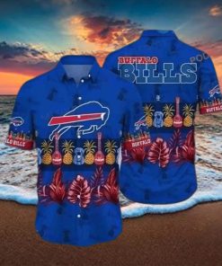 NFL Buffalo Bills Hawaiian Shirt Pineapple Guitar Tropical Palm Leaves