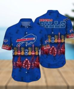 NFL Buffalo Bills Hawaiian Shirt Pineapple Guitar Tropical Palm Leaves