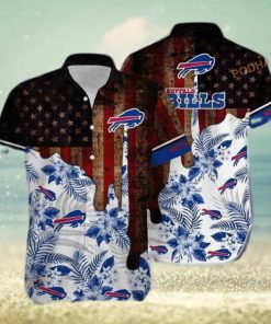 NFL Buffalo Bills Hawaiian Shirt Vintage US Flag Beach Gift For Friend