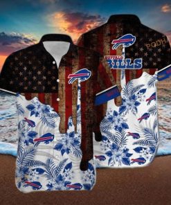 NFL Buffalo Bills Hawaiian Shirt Vintage US Flag Beach Gift For Friend