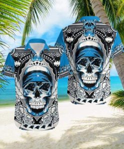 NFL Carolina Panthers Hawaiian Shirts Skull Halloween Show Off Your Team Spirit In Tropical Fashion