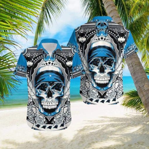 NFL Carolina Panthers Hawaiian Shirts Skull Halloween Show Off Your Team Spirit In Tropical Fashion