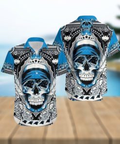 NFL Carolina Panthers Hawaiian Shirts Skull Halloween Show Off Your Team Spirit In Tropical Fashion