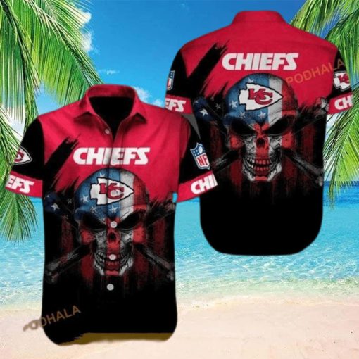 NFL Kansas City Chiefs Hawaiian Shirt Horror Skull