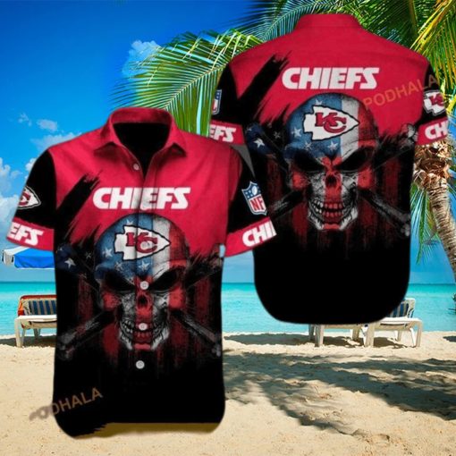 NFL Kansas City Chiefs Hawaiian Shirt Horror Skull