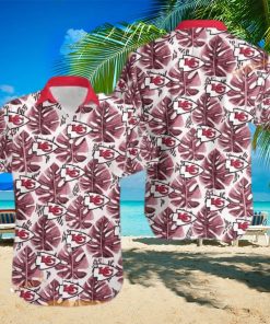 NFL Kansas City Chiefs Hawaiian Shirt Leaf   Logo Pattern Summer Beach Gift