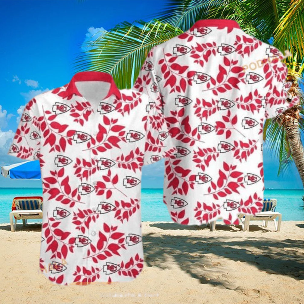 Kansas City Chiefs Hawaiian Shirt Tropical Flower Pattern - Limotees