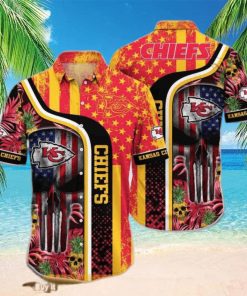 NFL Kansas City Chiefs Hawaiian Shirt Skull Tropical Beach Gift For Friend