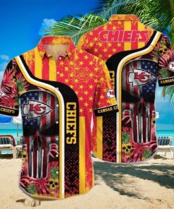 NFL Kansas City Chiefs Hawaiian Shirt Skull Tropical Beach Gift For Friend