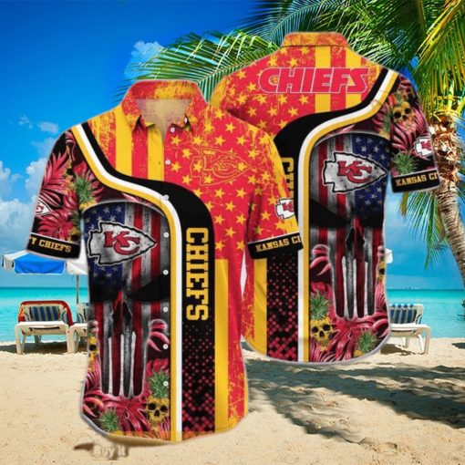 NFL Kansas City Chiefs Hawaiian Shirt Skull Tropical Beach Gift For Friend