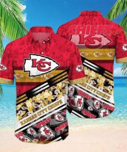 NFL Kansas City Chiefs Hawaiian Shirt Tropical Palm Leaves