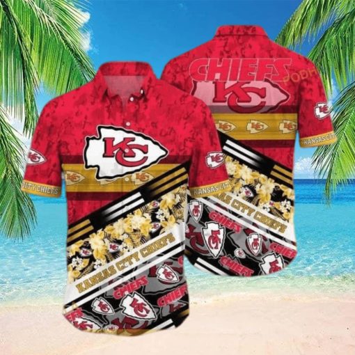 NFL Kansas City Chiefs Hawaiian Shirt Tropical Palm Leaves