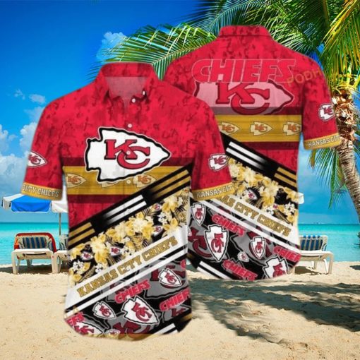 NFL Kansas City Chiefs Hawaiian Shirt Tropical Palm Leaves