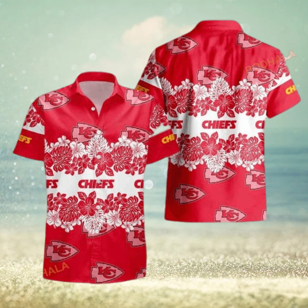 Kansas City Chiefs Football Summer Button Up Hawaiian Shirt & Short