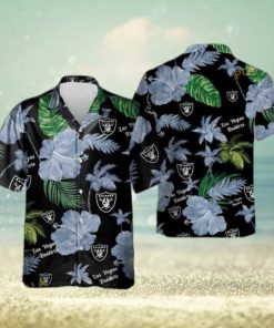 NFL Las Vegas Raiders Hawaiian Shirt Hibiscus Flower Aloha Shirt