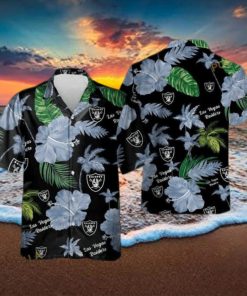 NFL Las Vegas Raiders Hawaiian Shirt  Hibiscus Flower Aloha Shirt