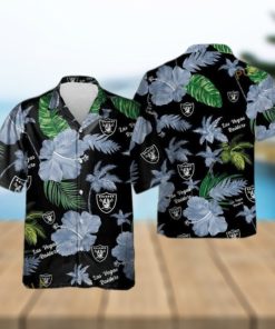 NFL Las Vegas Raiders Hawaiian Shirt Hibiscus Flower Aloha Shirt