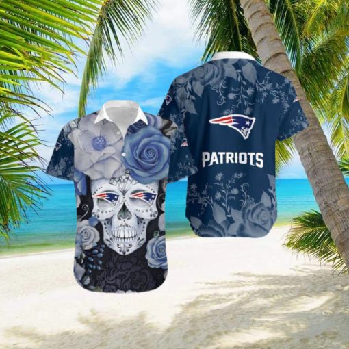 NFL New England Patriots Hawaiian Shirts Skull Halloween Embrace Game Day Island Style