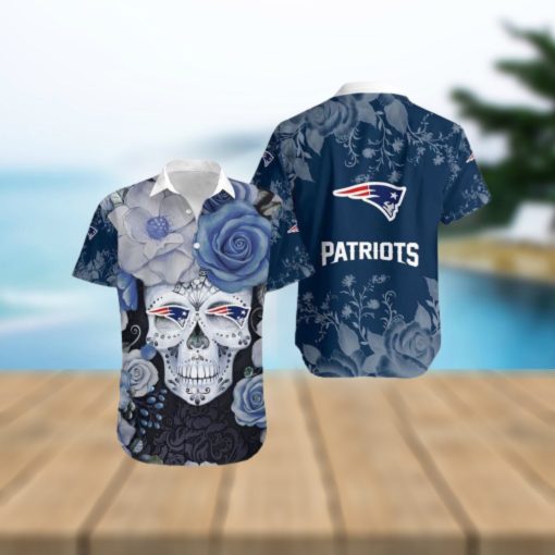 NFL New England Patriots Hawaiian Shirts Skull Halloween Embrace Game Day Island Style