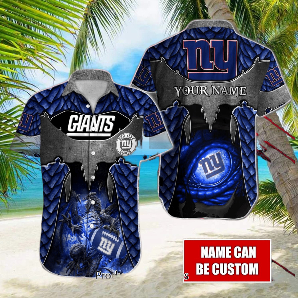 New York Giants Custom Name NFL Floral Hawaiian Shirt And Shorts