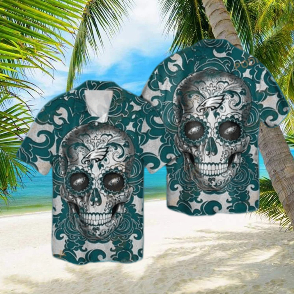 NFL Philadelphia Eagles Skull Halloween Summer Stay Cool And