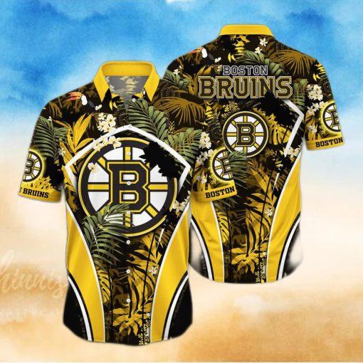 NHL Boston Bruins Hawaiian Shirt Palm Leaves Pattern Best Beach Gift