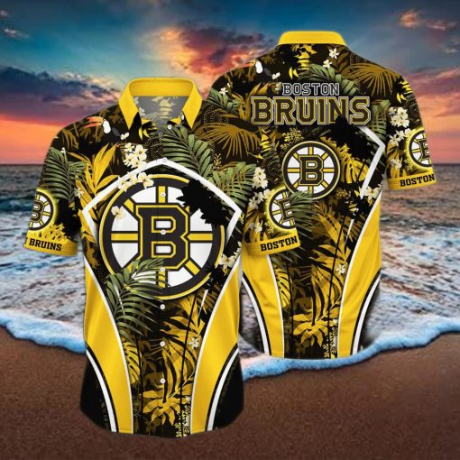 NHL Boston Bruins Hawaiian Shirt Palm Leaves Pattern Best Beach Gift