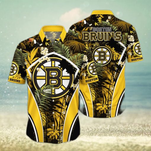 NHL Boston Bruins Hawaiian Shirt Palm Leaves Pattern Best Beach Gift