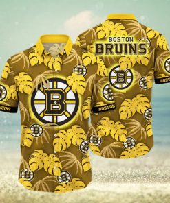 NHL Boston Bruins Hawaiian Shirt Palm Leaves Pattern Summer Beach Gift