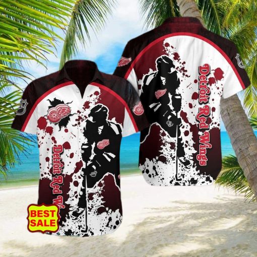 NHL Detroit Red Wings Design Logo 3 Hawaiian Shirt For Men And Women hawaiian shirt