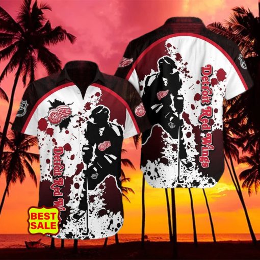 NHL Detroit Red Wings Design Logo 3 Hawaiian Shirt For Men And Women hawaiian shirt