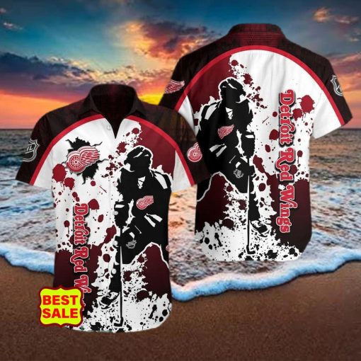 NHL Detroit Red Wings Design Logo 3 Hawaiian Shirt For Men And Women hawaiian shirt