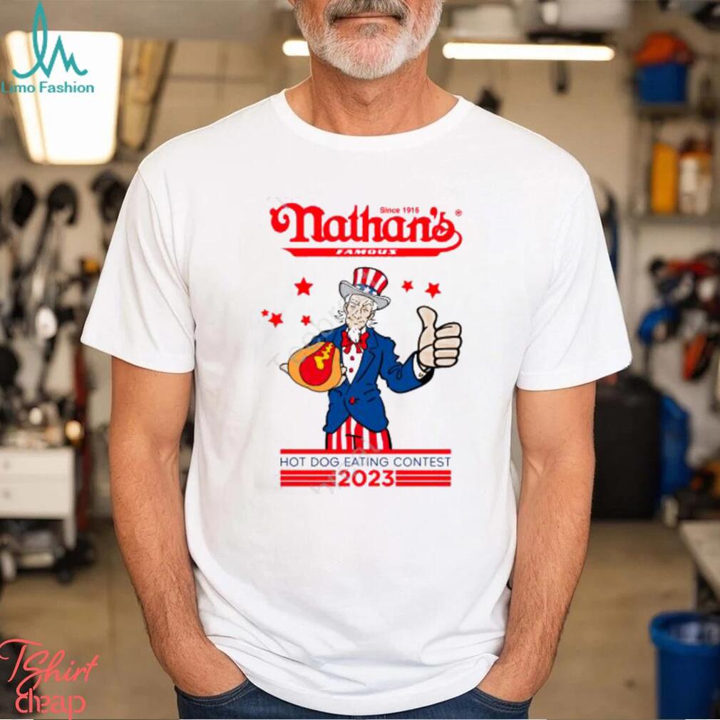 Nathan_s Hot Dog 2023 Hot Dog Eating Contest Tee Shirt Nathan_s Hot Dog 2023 Hot Dog Eating Contest Tee Shirt