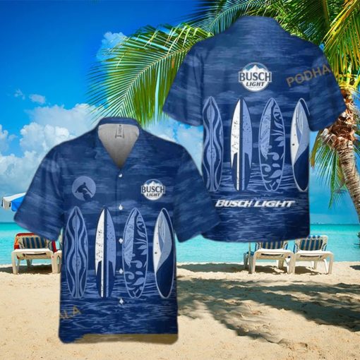 Navy Busch Light Funny Hawaiian Shirt Gift For Beer Drinkers