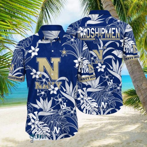 Navy Midshipmen NCAA3 Flower Hawaiian Shirt For Men Women Impressive Gift For Fans hawaiian shirt